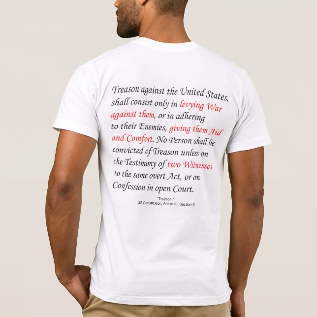 Treason in Article III Section 3 Men's T-shirt (Back)