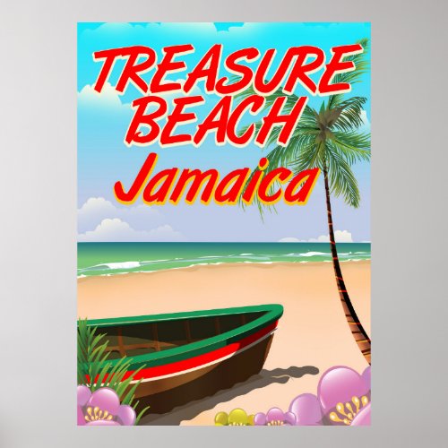 Treasure beach Jamaica travel poster