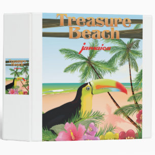 Treasure Beach Jamaica travel poster 3 Ring Binder