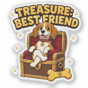 Treasure Best Friend Beagle Dog Sticker