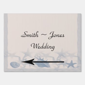Treasure By The Sea Wedding Direction Sign by NoteableExpressions at Zazzle