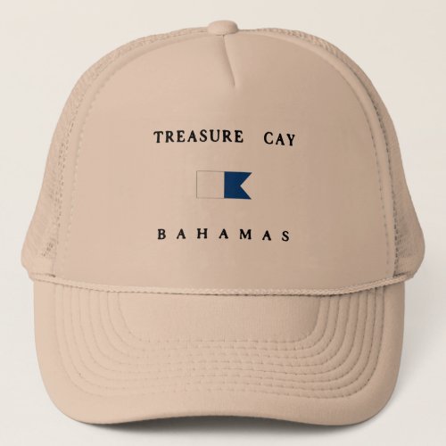 Treasure Cay Bahamas Alpha Dive Flag Trucker Hat