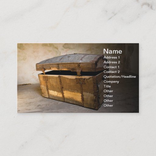 Customizable Treasure chest business card templates