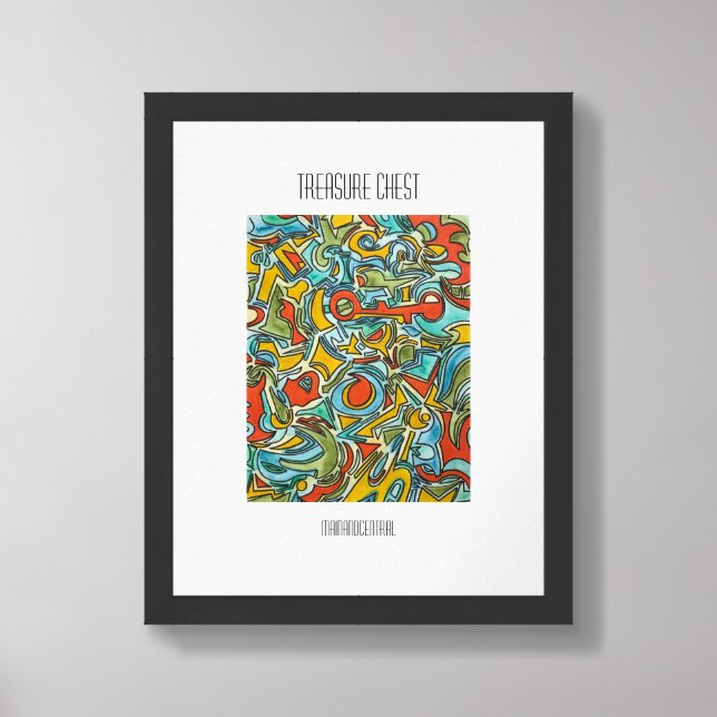 Treasure Chest-Hand Painted Abstract Framed Art (Framed Front)