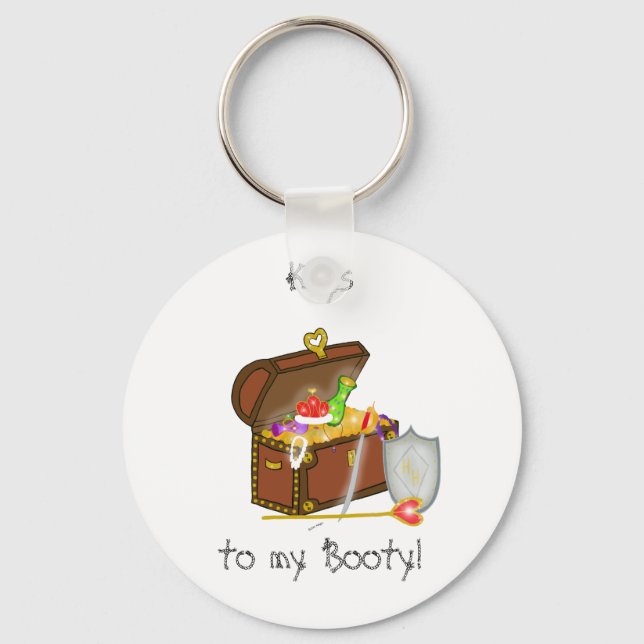 Treasure Chest  Keychain- Keys to my Booty! Keychain (Front)