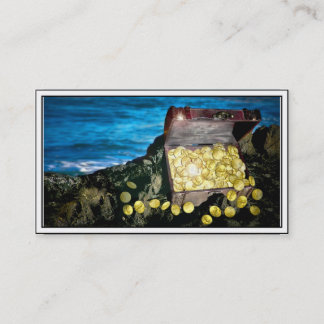 Treasure Chest of Gold on the Rocks Business Card