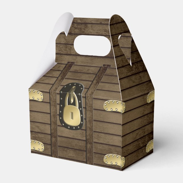 Treasure Chest Pirate Birthday Favor Boxes (Back Side)