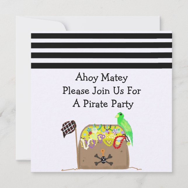 Treasure Chest Pirate Birthday Invitation (Front)