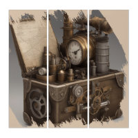 Treasure chest with gears antique