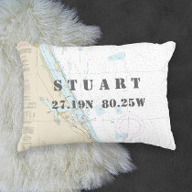 Treasure Coast Stuart Florida 🌴 Vintage Nautical  Accent Pillow