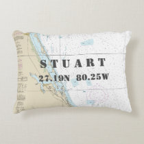 Treasure Coast Stuart Nautical Latitude Longitude Accent Pillow
