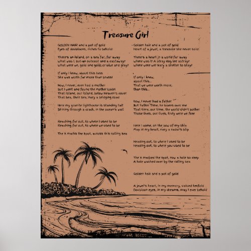 Treasure Girl by Corey Toomey _ Poem of Lost Love Poster