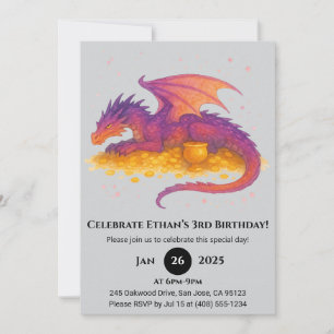 Treasure Guard Dragon Birthday Invitation