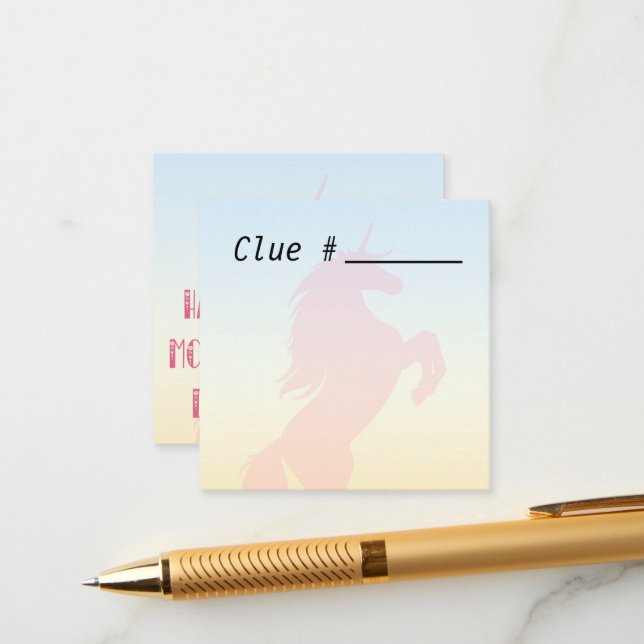 Treasure Hunt Clue Cards for Mother's Day party (Front/Back In Situ)