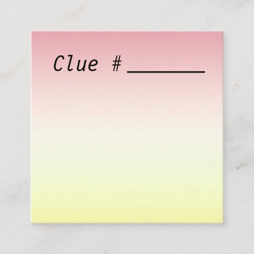 Treasure Hunt Clue Cards for Party 25 x 25
