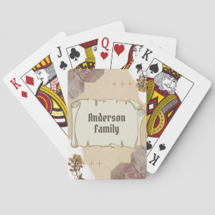Treasure hunt collage, Family name Poker Cards