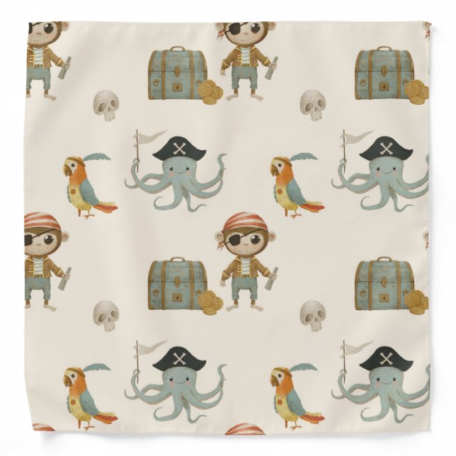 Treasure Hunter Pirate Birthday Bandana (Front)