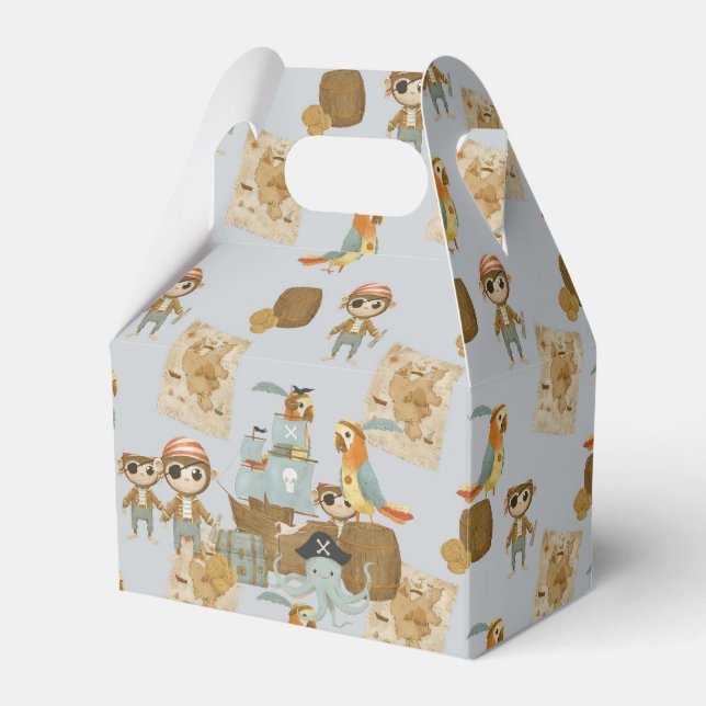 Treasure Hunter Pirate Birthday Favor Boxes (Front Side)