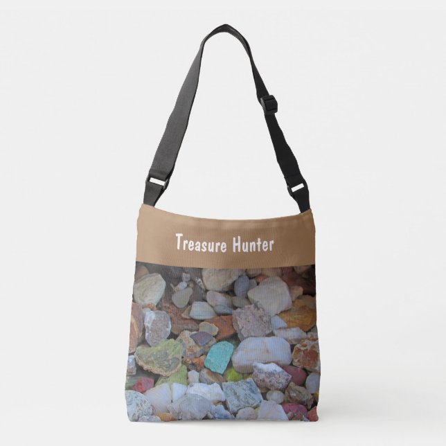 Treasure Hunter Rock Collection Stone Rockhound Crossbody Bag (Front)