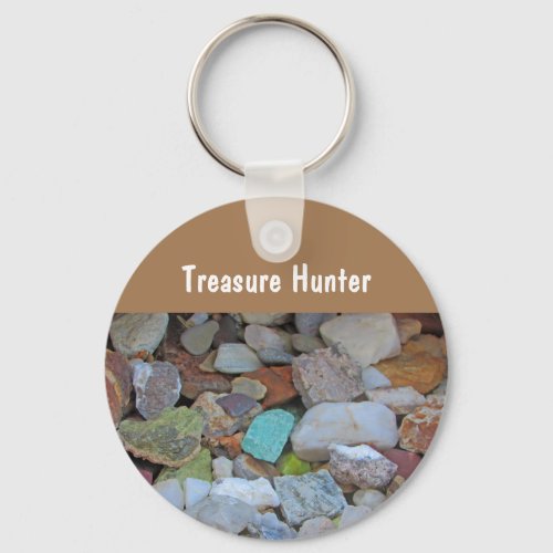 Treasure Hunter Rock Collection Stone Rockhound Keychain