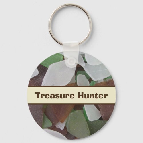 Treasure Hunter Sea Glass Photo Beach Collector Keychain