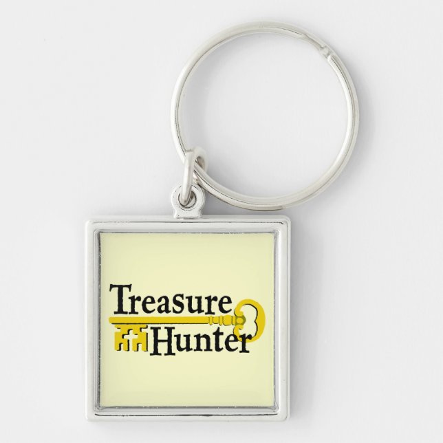 Treasure Hunter with gold key Keychain (Front)