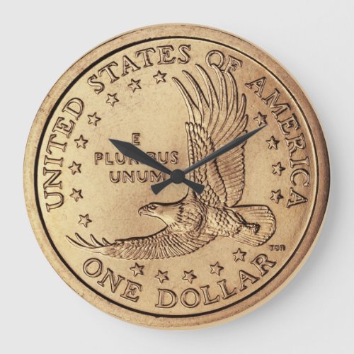 Treasure_Hunters Golden Dollar Coin Wall Clock