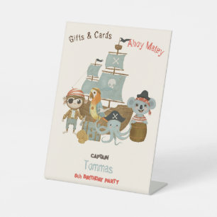 Treasure Hunters Pirate Birthday Gift  Pedestal Sign