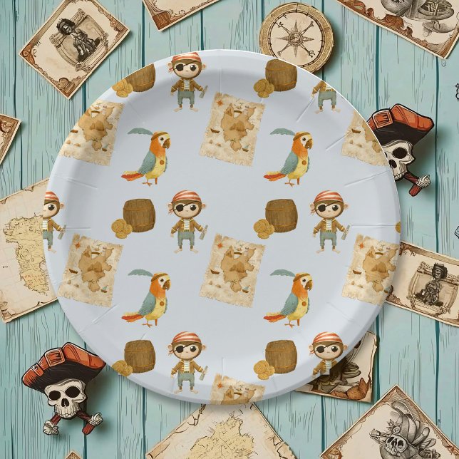 Treasure Hunters Pirate Birthday Paper Plates (Creator Uploaded)