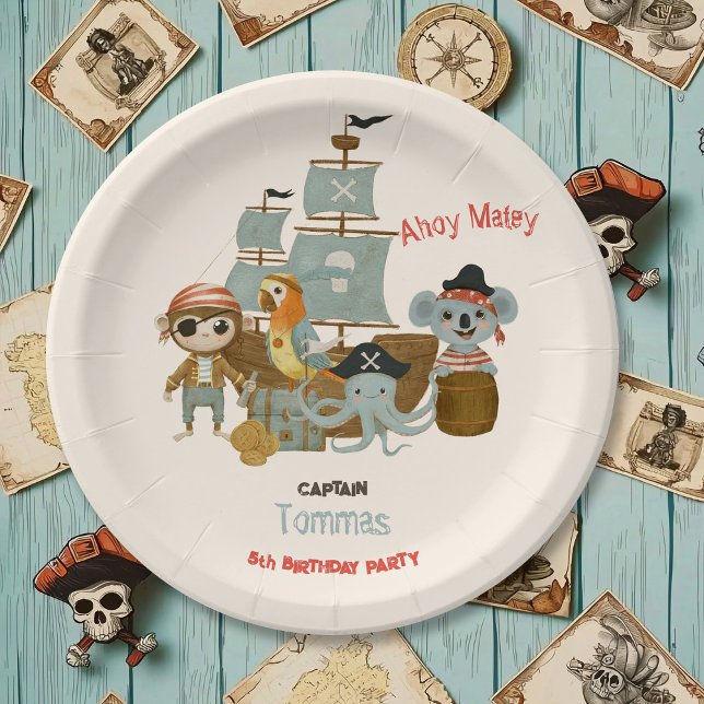 Treasure Hunters Pirate Birthday Paper Plates (Creator Uploaded)
