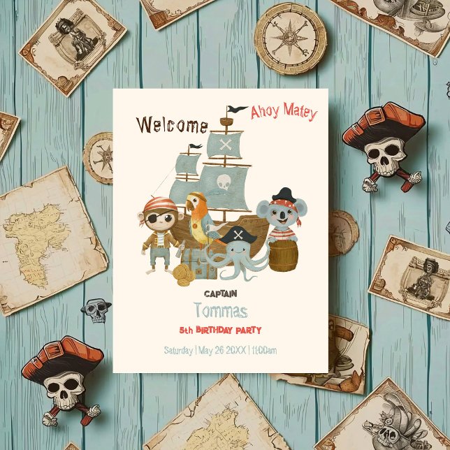 Treasure Hunters Pirate Birthday welcome Foam Board (Creator Uploaded)