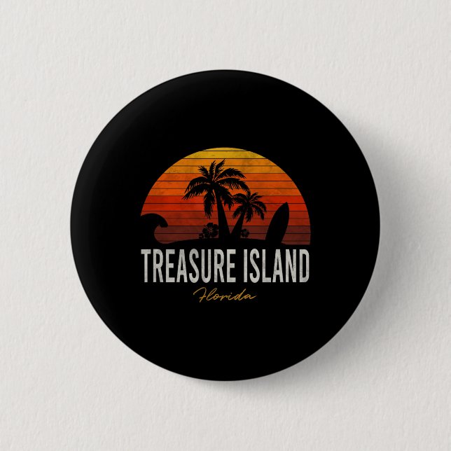 Treasure Island Beach Florida Fl Palms Vacation Su Button (Front)