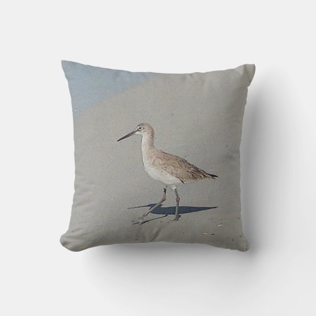 Treasure Island Florida Sandpiper Throw Pillow (Front)