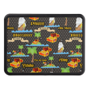 Treasure Island Palm Tropical Pirate Flag Raiding Hitch Cover