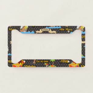 Treasure Island Palm Tropical Pirate Flag Raiding License Plate Frame