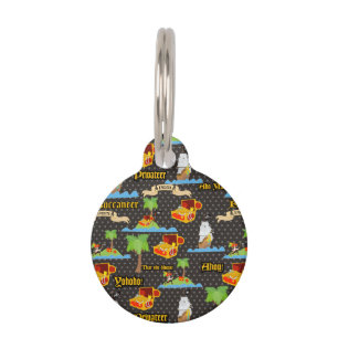 Treasure Island Palm Tropical Pirate Flag Raiding Pet ID Tag
