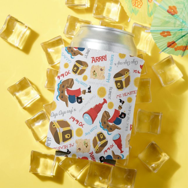Treasure Island Party Pirate Can Cooler (In Situ Summer)