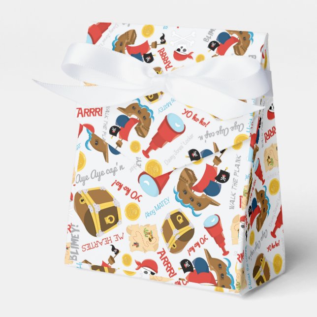 Treasure Island Party Pirate Favor Box (Front Side)