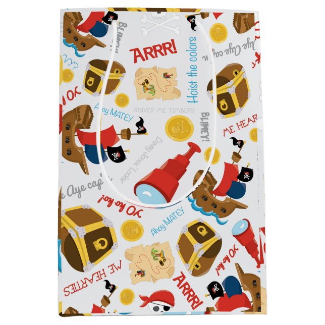 Treasure Island Party Pirate Medium Gift Bag (Front)