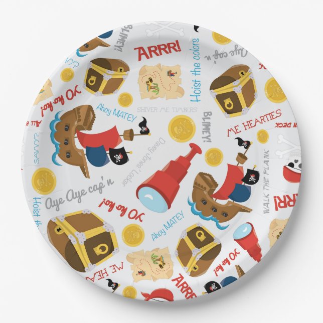 Treasure Island Party Pirate Paper Plate (Front)