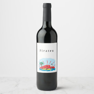 Treasure Island Pirate Ship Wine Label – Nautical
