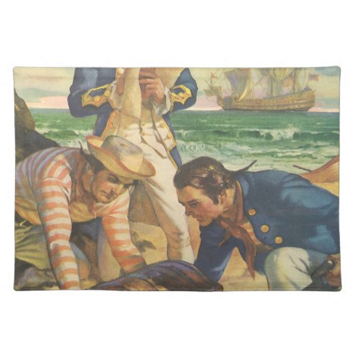 Treasure Island Vintage Fairy Tale Pirates Cloth Placemat