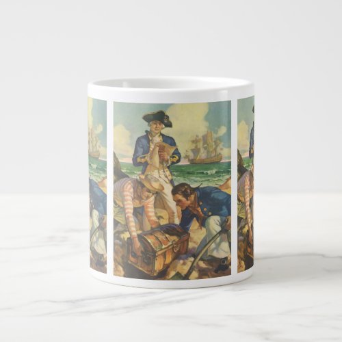 Treasure Island Vintage Fairy Tale Pirates Large Coffee Mug