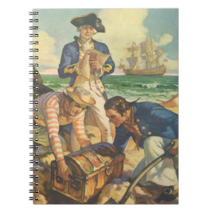 Treasure Island, Vintage Fairy Tale Pirates Notebook