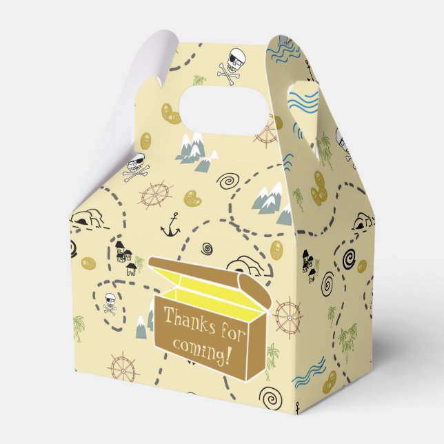 Treasure Map and Chest Thanks for Coming  Favor Boxes (Front Side)