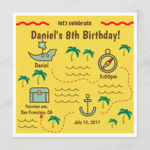 Treasure Map Birthday Invitations