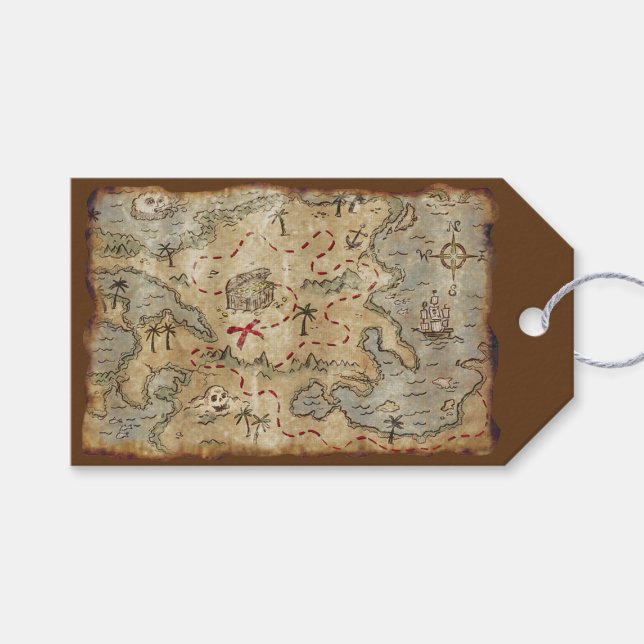 Treasure Map Gift Tags (Front (Horizontal))