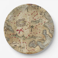 Treasure Map Paper Plate