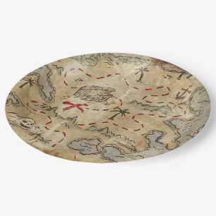 Treasure Map Paper Plates