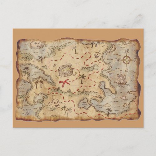 Treasure Map Postcard